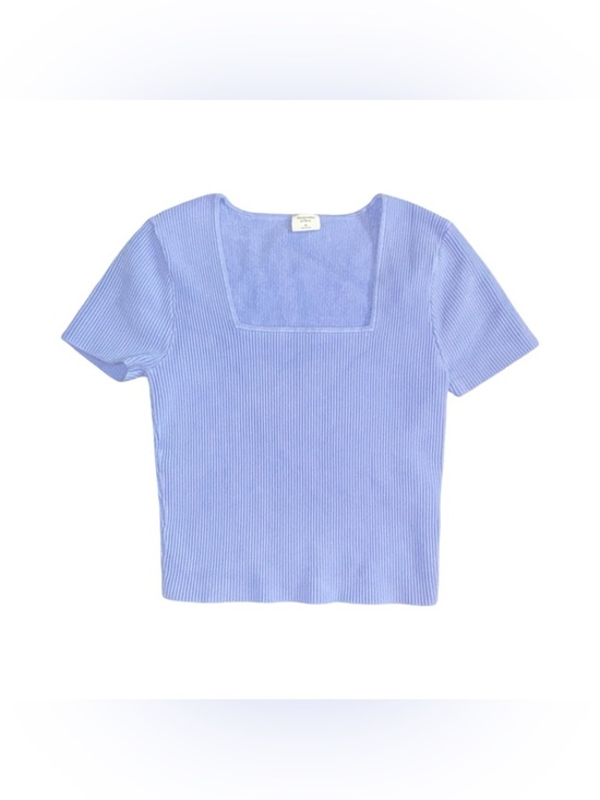 Abercrombie & Fitch Tops - Abercrombie & Fitch Ribbed Square Neck Short Sleeve Top - Light Periwinkle